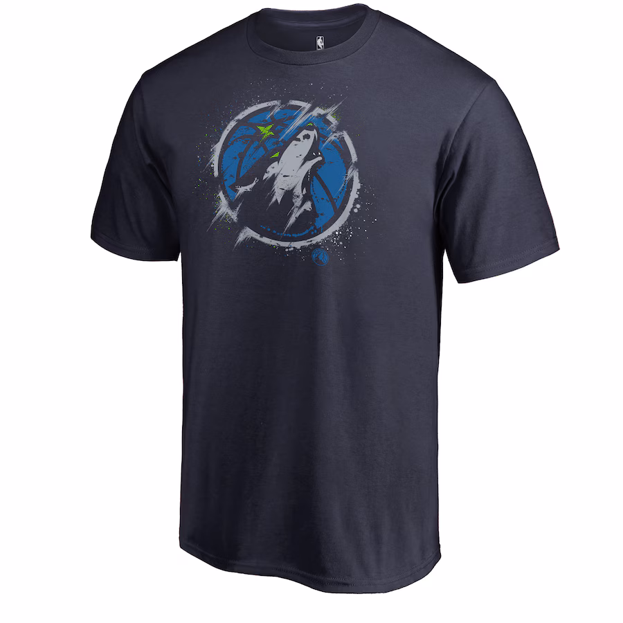 Men's Minnesota Timberwolves Navy Splatter Logo T-Shirt