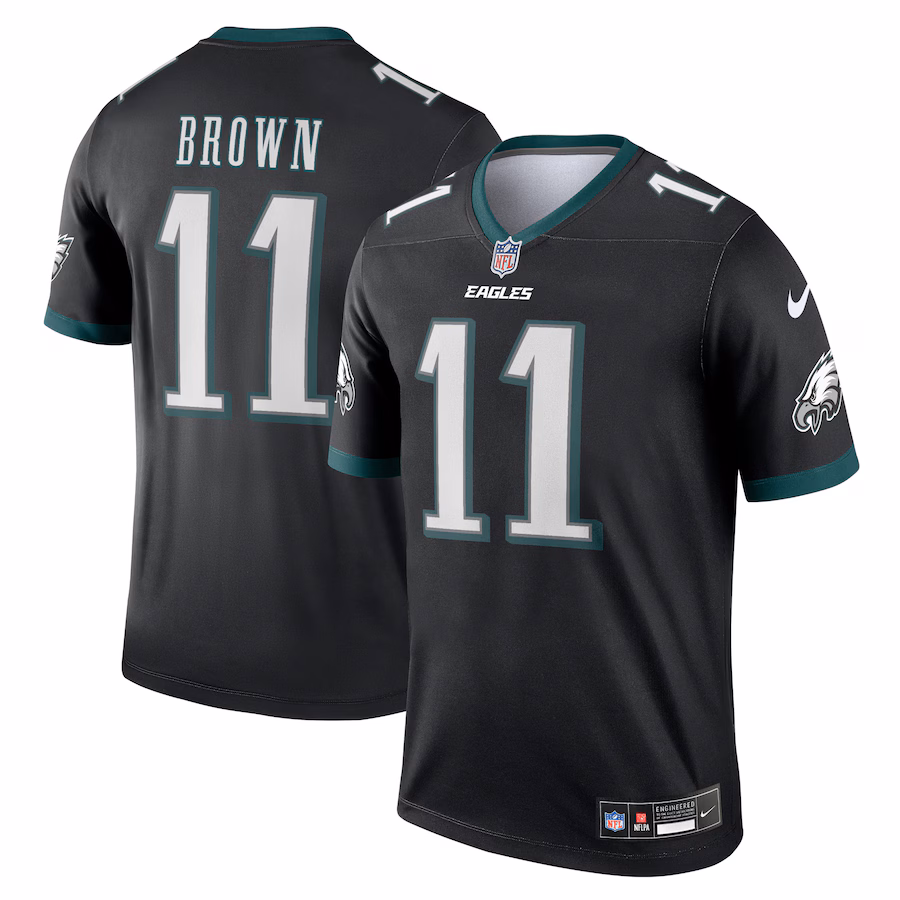 Men's Philadelphia Eagles A.J. Brown Nike Black Legend Player Performance Top