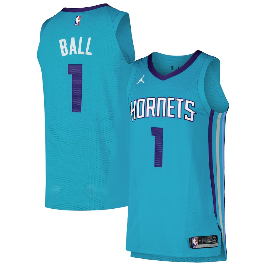 Men's Charlotte Hornets LaMelo Ball Jordan Brand Teal Authentic Player Jersey - Icon Edition
