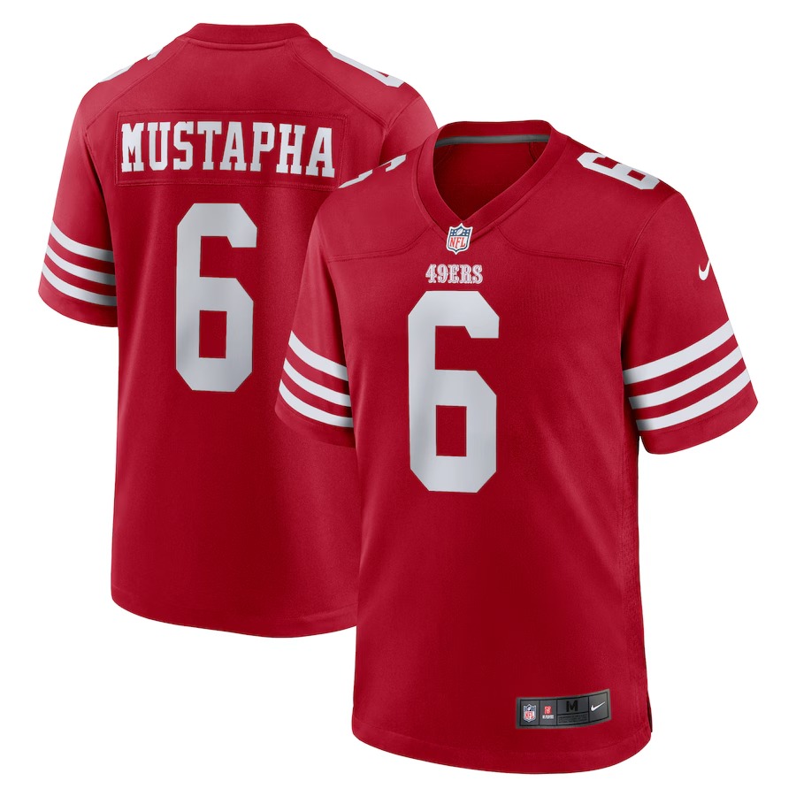Men's San Francisco 49ers Malik Mustapha Nike Scarlet Game Jersey