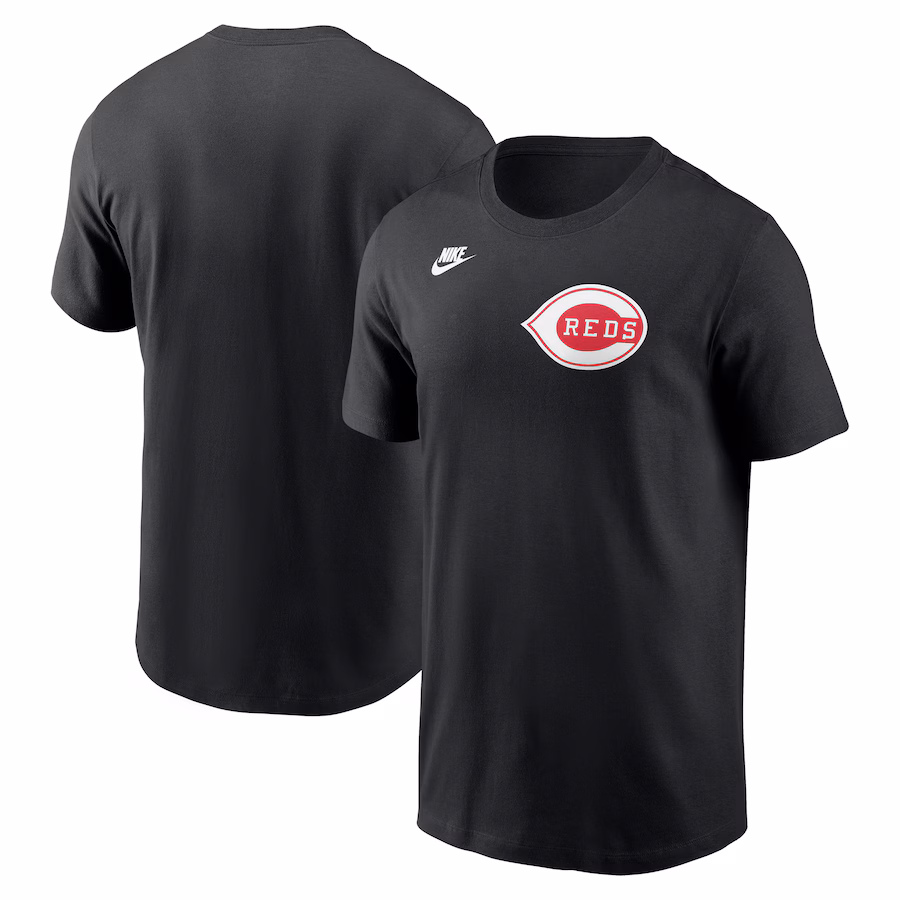 Men's Cincinnati Reds Nike Black Cooperstown Wordmark T-Shirt