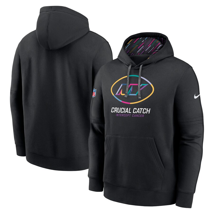 Men's New York Jets Nike Black 2024 NFL Crucial Catch Club Pullover Hoodie