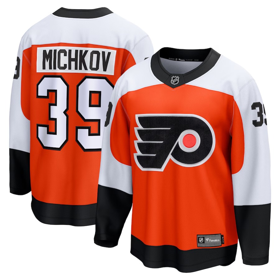 Men's Philadelphia Flyers Matvei Michkov Fanatics Orange Home Premier Breakaway Player Jersey