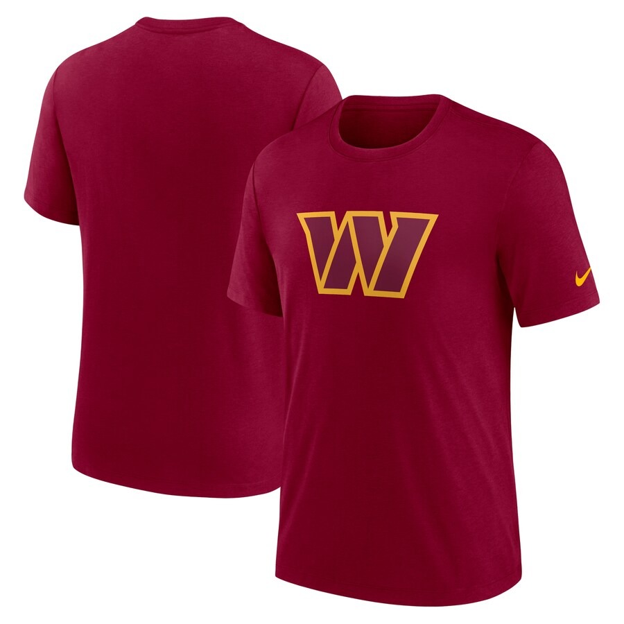 Men's Washington Commanders Nike Burgundy Rewind Logo Tri-Blend T-Shirt