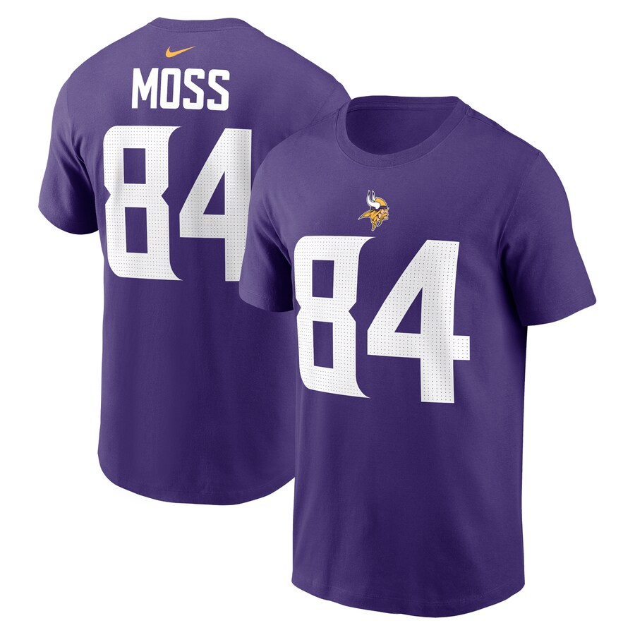 Men's Minnesota Vikings Randy Moss Nike Purple Retired Player Name & Number T-Shirt