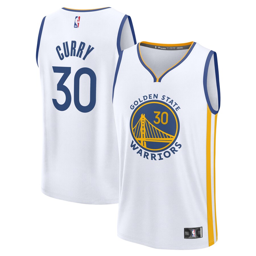 Men's Golden State Warriors Stephen Curry Fanatics White Fast Break Replica Jersey - Association Edition
