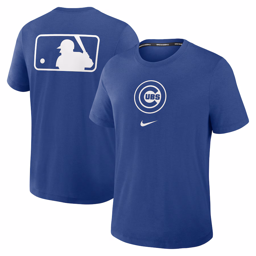 Men's Chicago Cubs Nike Royal Authentic Collection Early Work Tri-Blend Performance T-Shirt