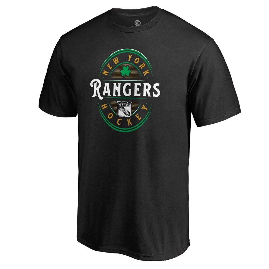 Men's New York Rangers Black St. Patrick's Day Forever Lucky T-Shirt