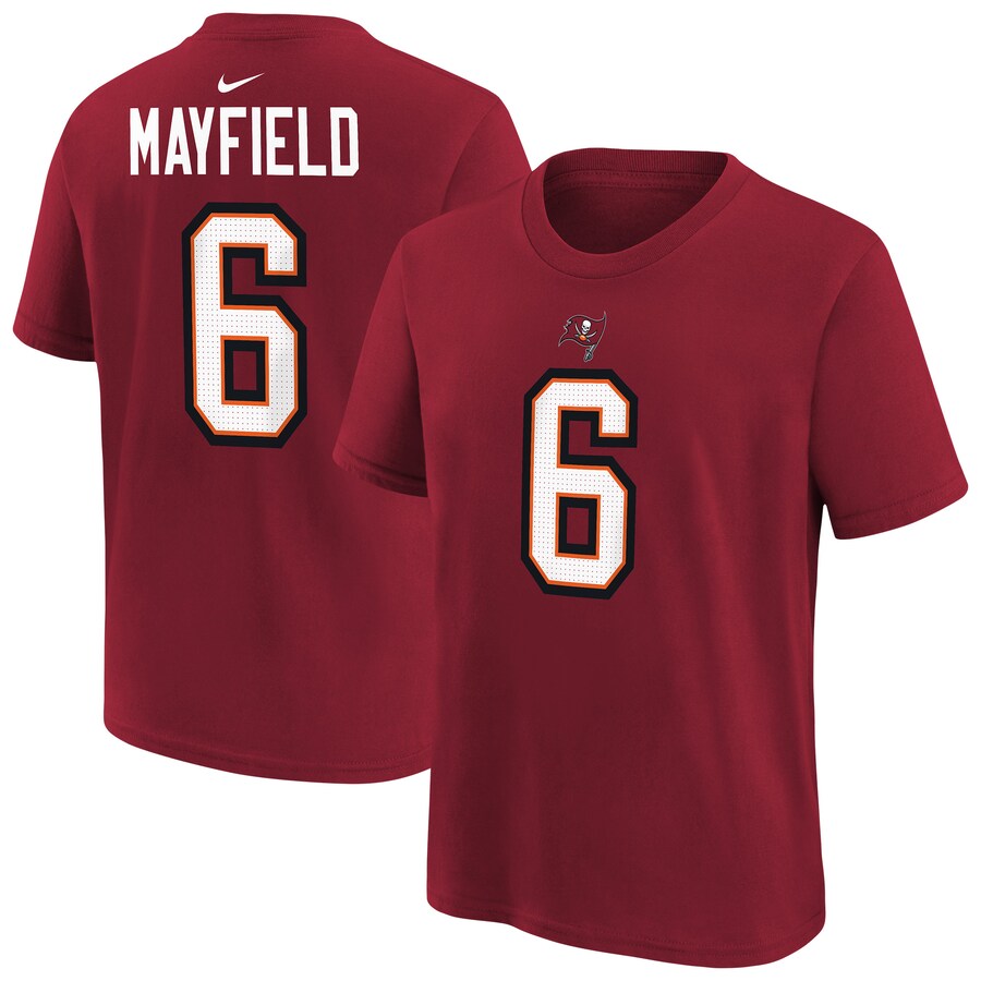Men's Tampa Bay Buccaneers Baker Mayfield Nike Red Player Name & Number T-Shirt