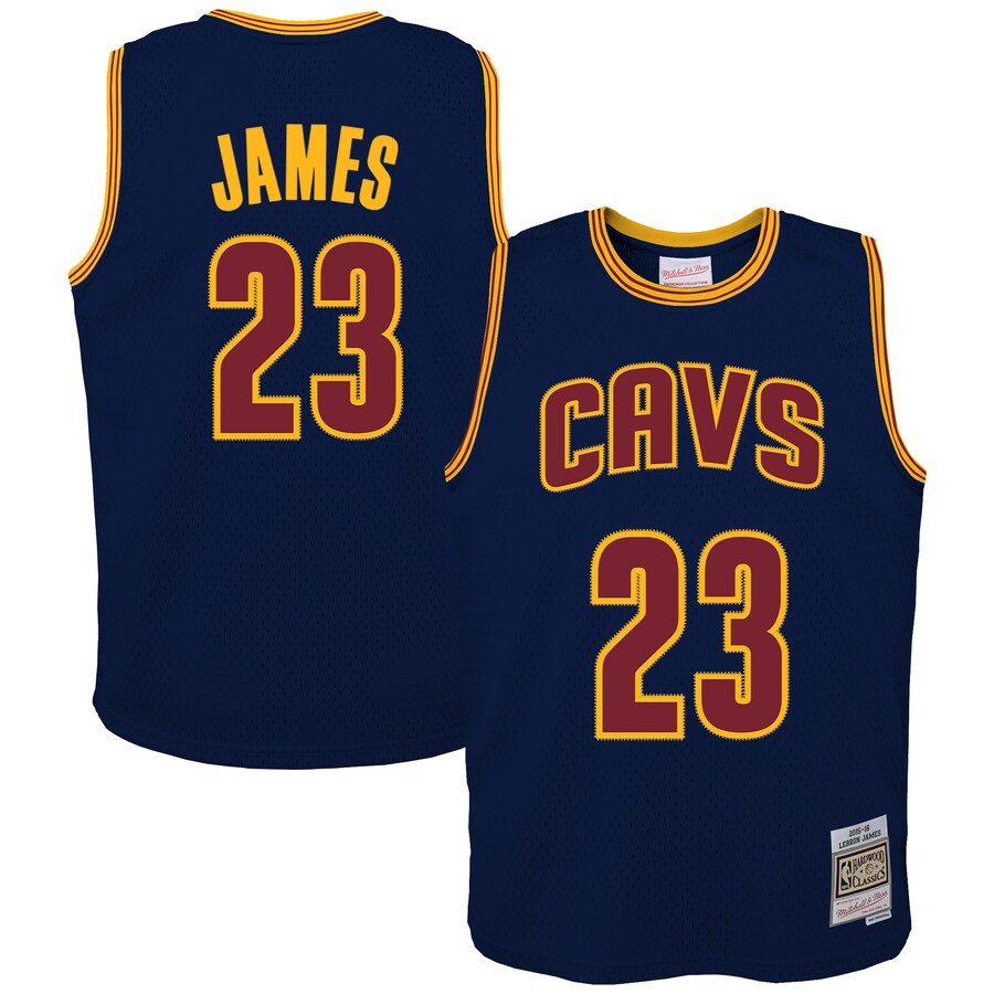 Youth Cleveland Cavaliers LeBron James Mitchell & Ness Navy 2008/09 Hardwood Classics Swingman Jersey