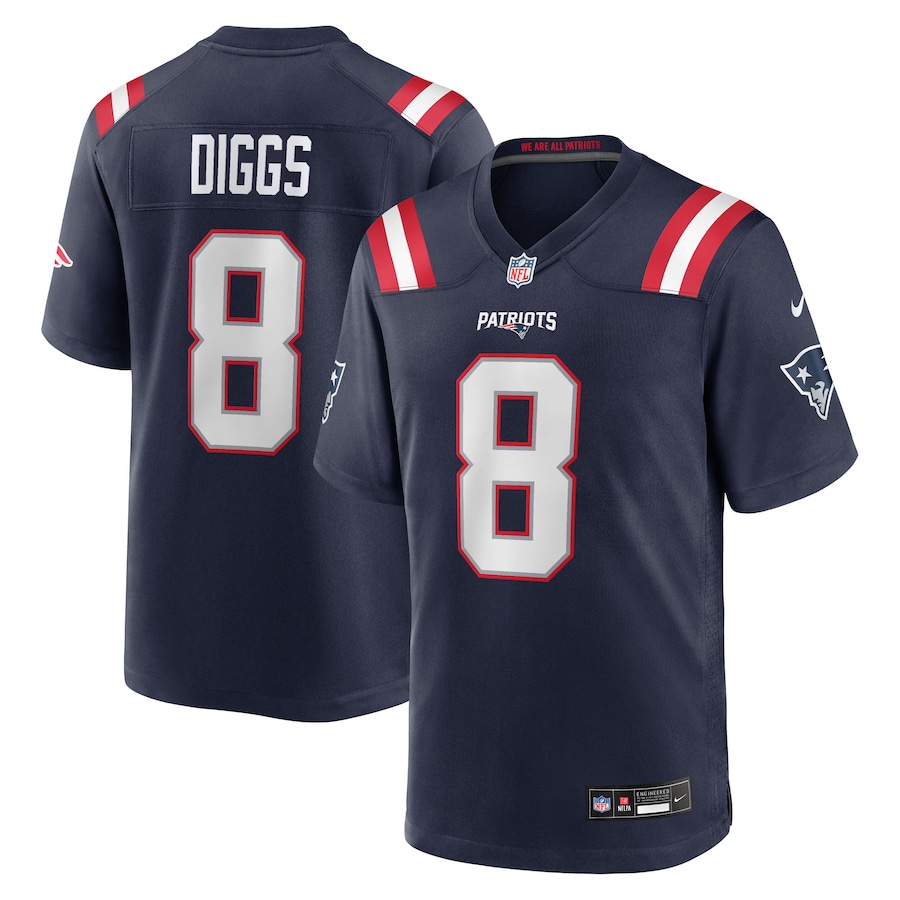 Men's New England Patriots Stefon Diggs Nike Navy Game Jersey