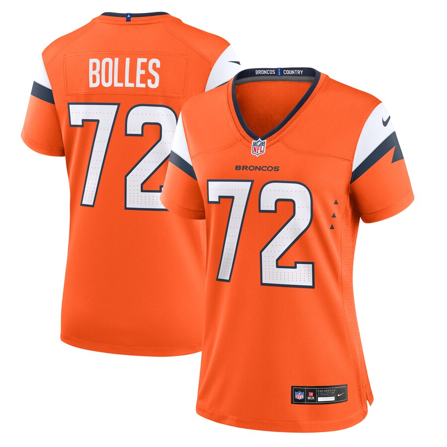 Women's Denver Broncos Garett Bolles Nike Orange Team Game Jersey