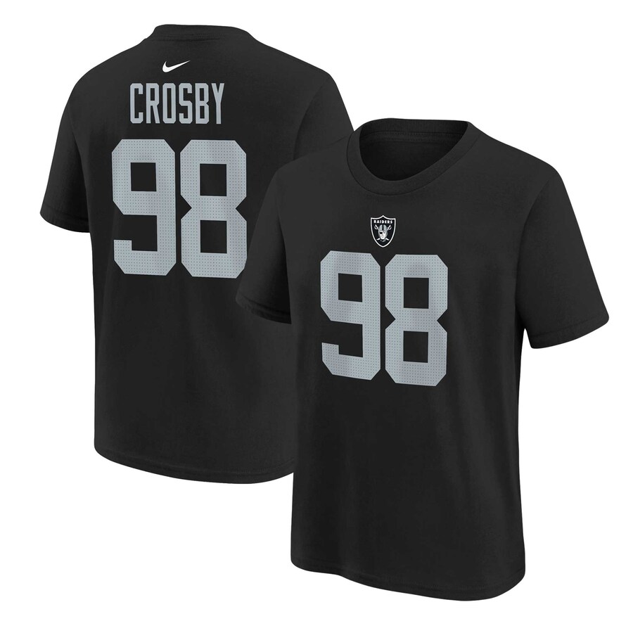 Youth Las Vegas Raiders Maxx Crosby Nike Black Player Name & Number T-Shirt