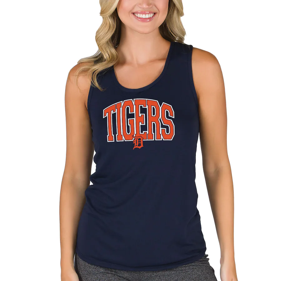 Women's Detroit Tigers Concepts Sport Navy Marathon Racerback Tank Top