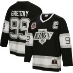 Men's Los Angeles Kings Wayne Gretzky Mitchell & Ness Black 1992/93 Captain Patch Blue Line Player Jersey