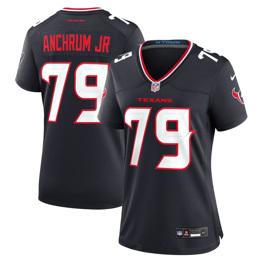 Women's Houston Texans Tremayne Anchrum Jr. Nike Navy Team Game Jersey