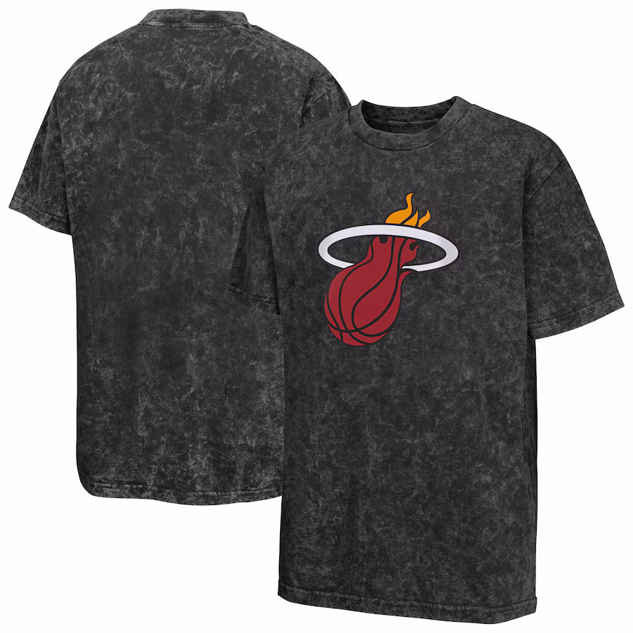 Youth Miami Heat  Black Rugged Defense T-Shirt