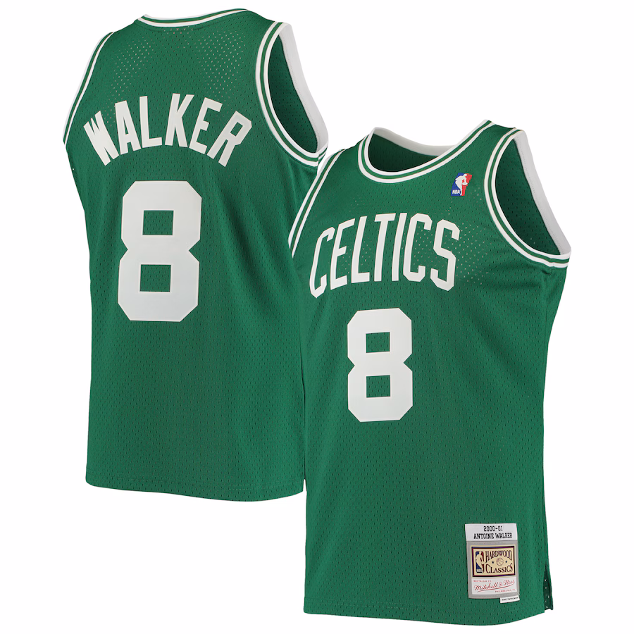 Men's Boston Celtics Antoine Walker Mitchell & Ness Kelly Green 2001/02 Hardwood Classics Swingman Jersey
