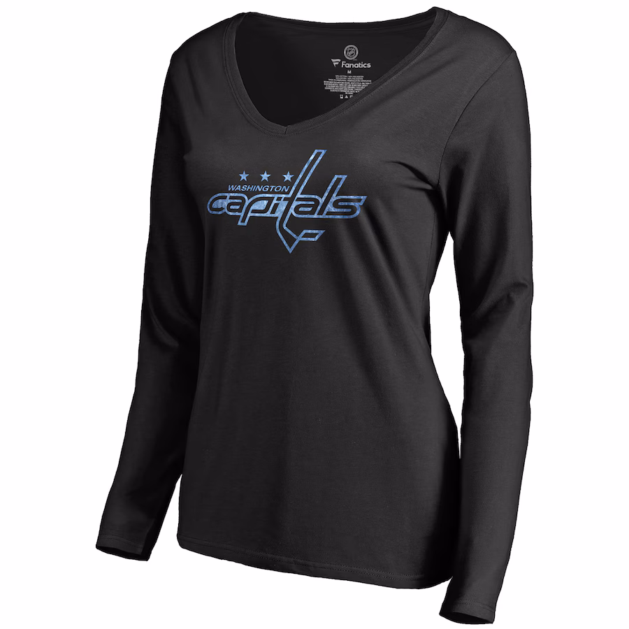 Women's Washington Capitals Black Pond Hockey Long Sleeve T-Shirt