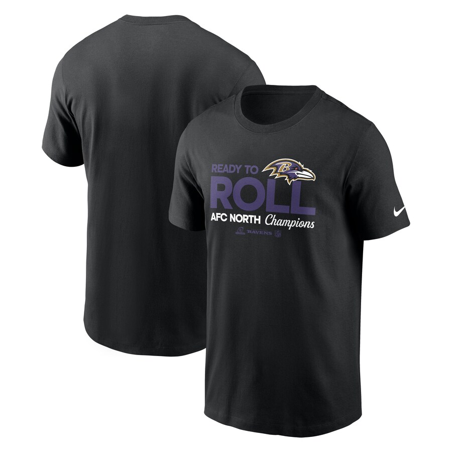 Men's Baltimore Ravens  Nike Black 2024 AFC North Division Champions Locker Room Trophy Collection T-Shirt