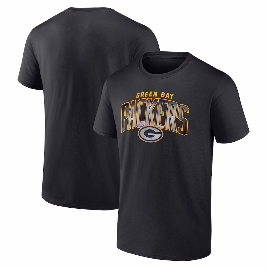 Men's Green Bay Packers Black Smoke Arch T-Shirt