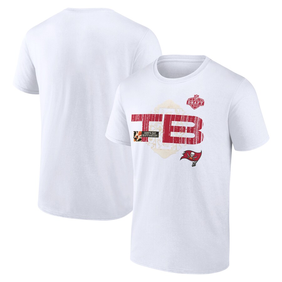 Men's Tampa Bay Buccaneers White 2025 NFL Draft T-Shirt