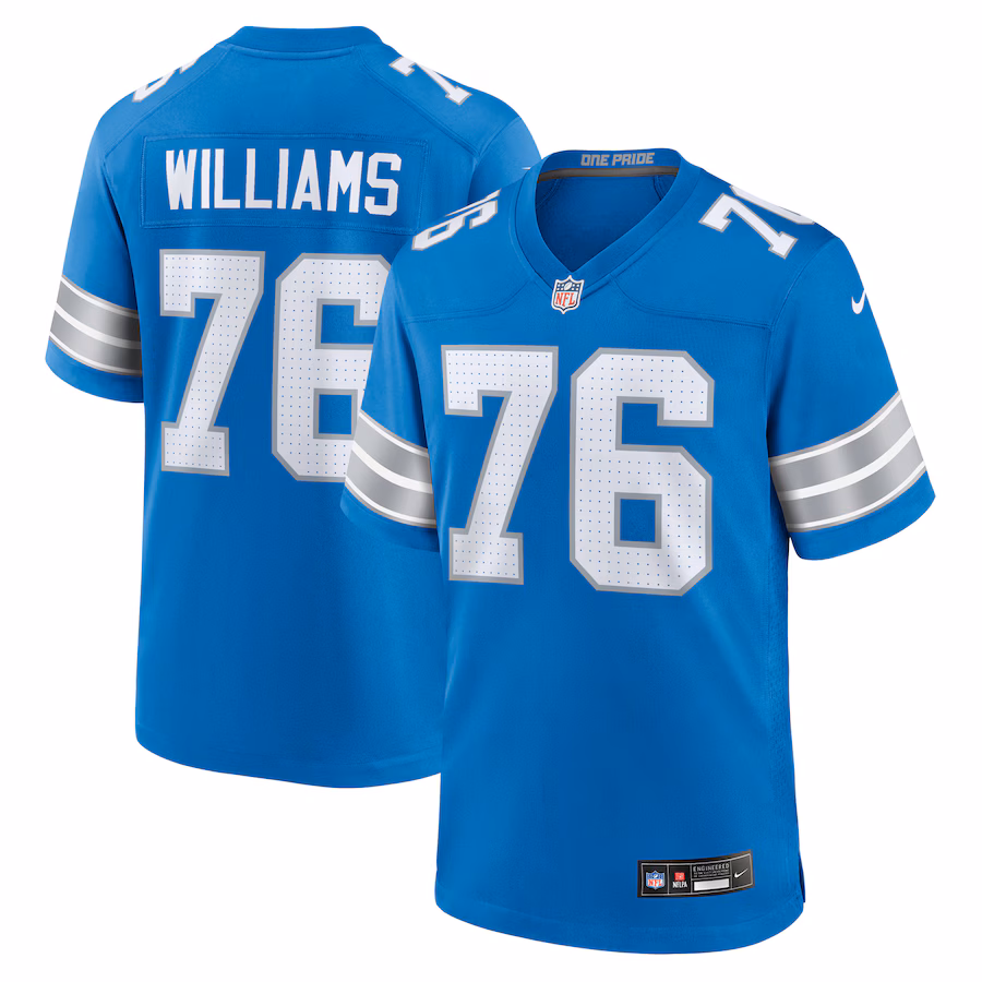 Men's Detroit Lions Raequan Williams Nike Blue Team Game Jersey
