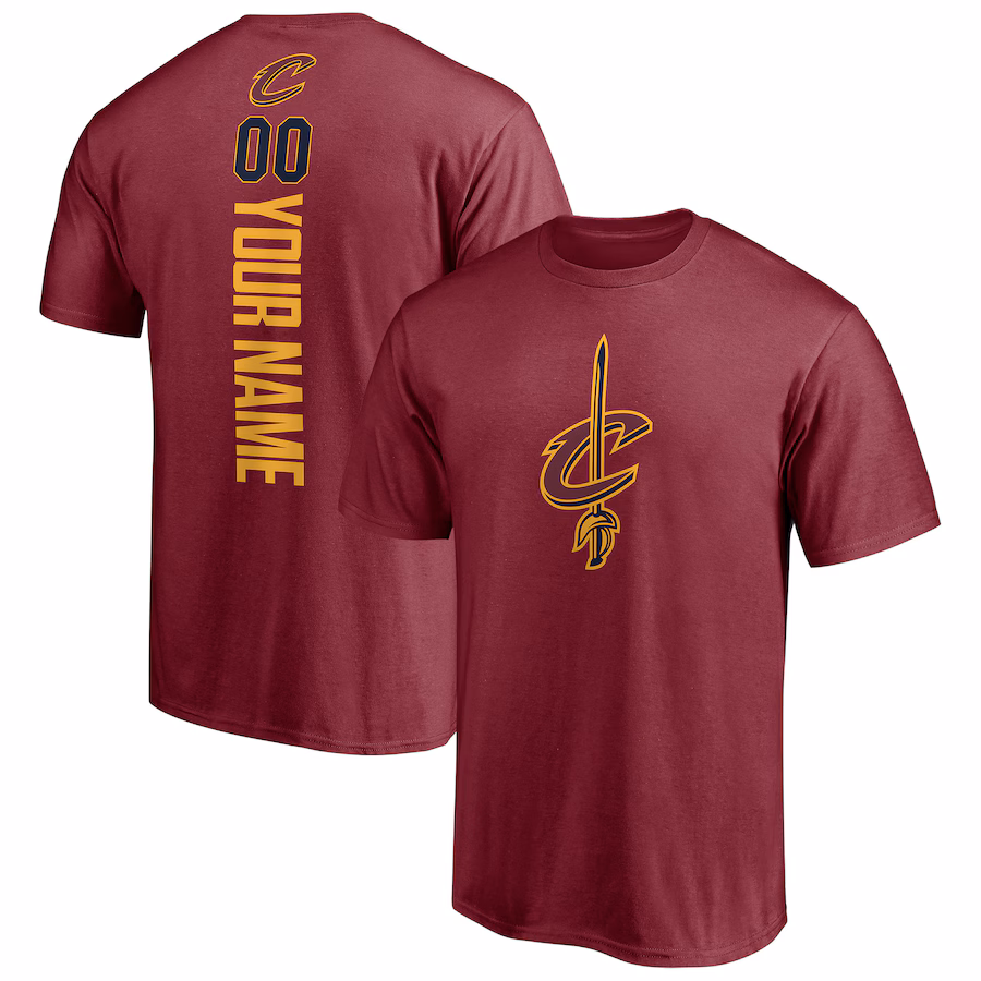 Men's Cleveland Cavaliers Wine Playmaker Personalized Name & Number T-Shirt