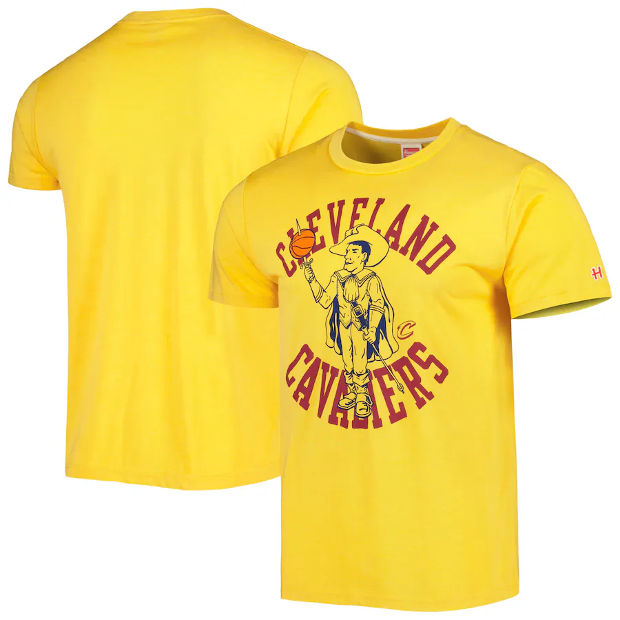 Unisex Cleveland Cavaliers Homage Gold Team Mascot Tri-Blend T-Shirt