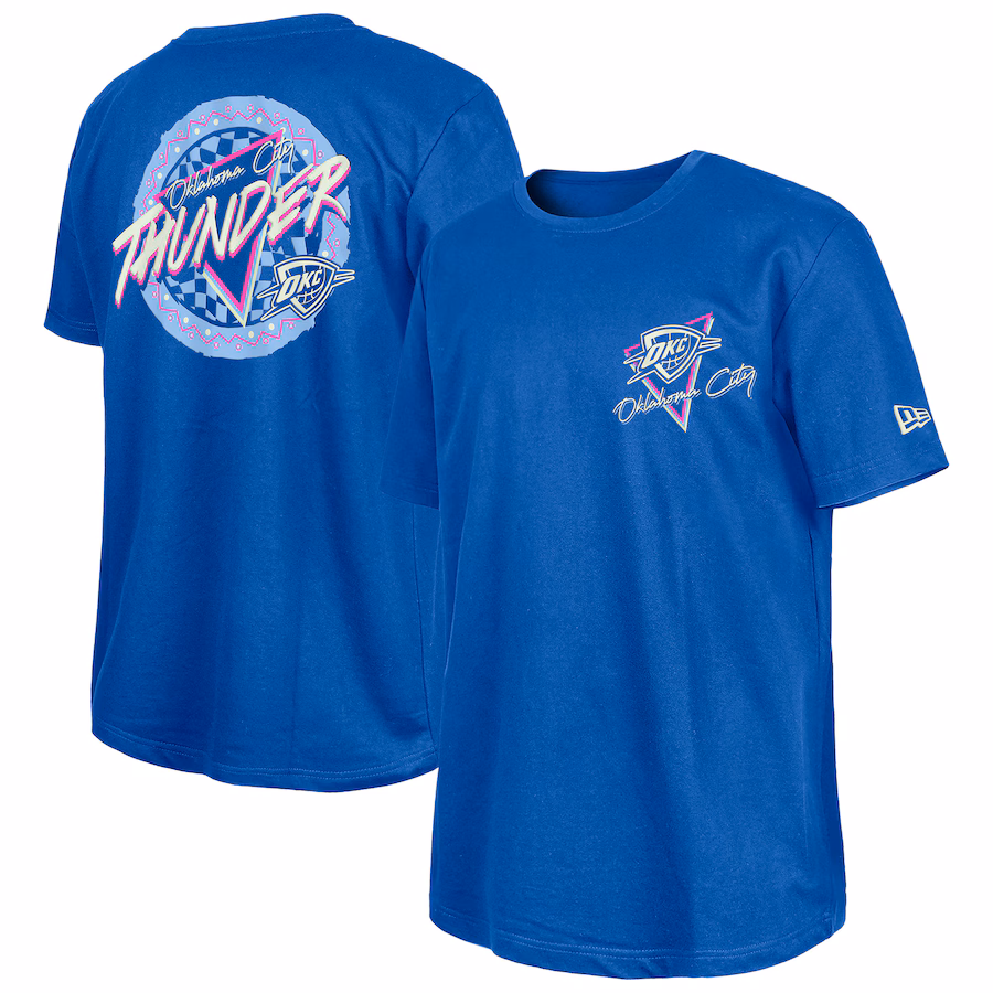 Oklahoma City Thunder  New Era Blue Glow-in-the-Dark T-Shirt