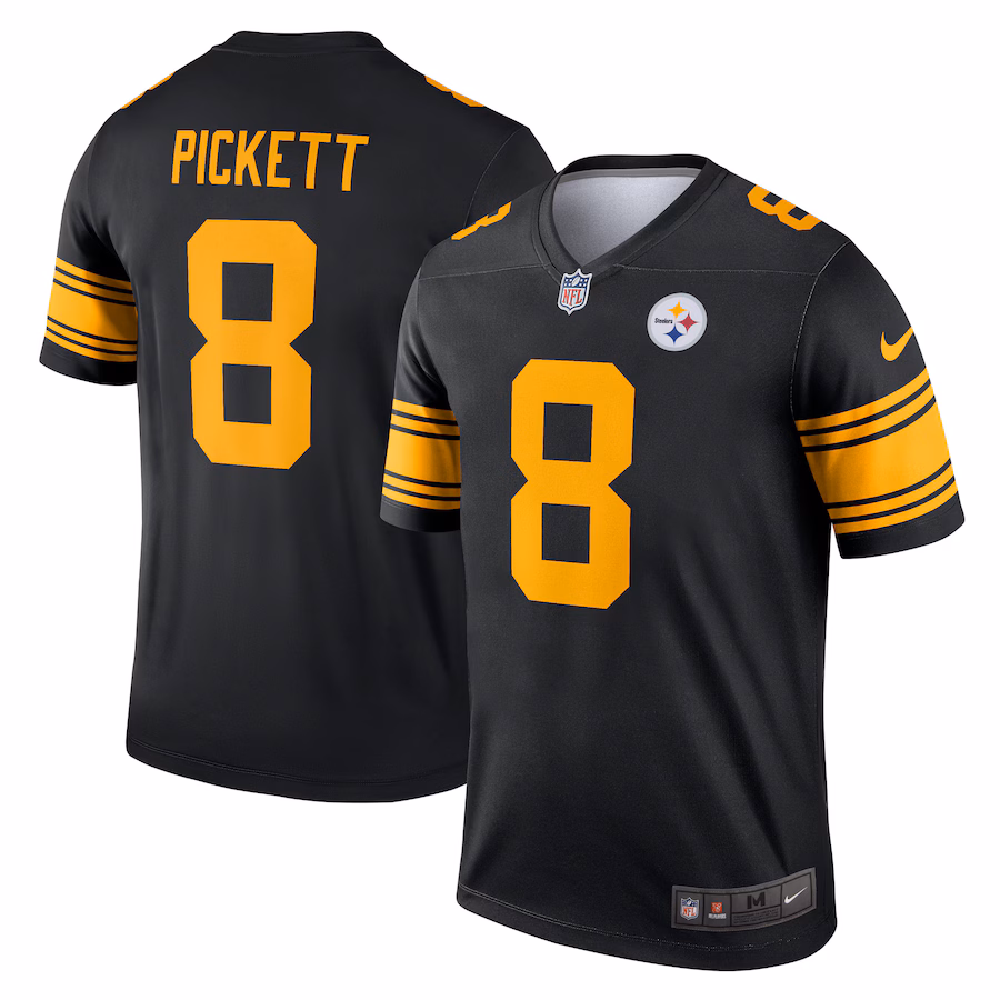 Men's Pittsburgh Steelers Kenny Pickett Nike Black Alternate Legend Player Performance Top