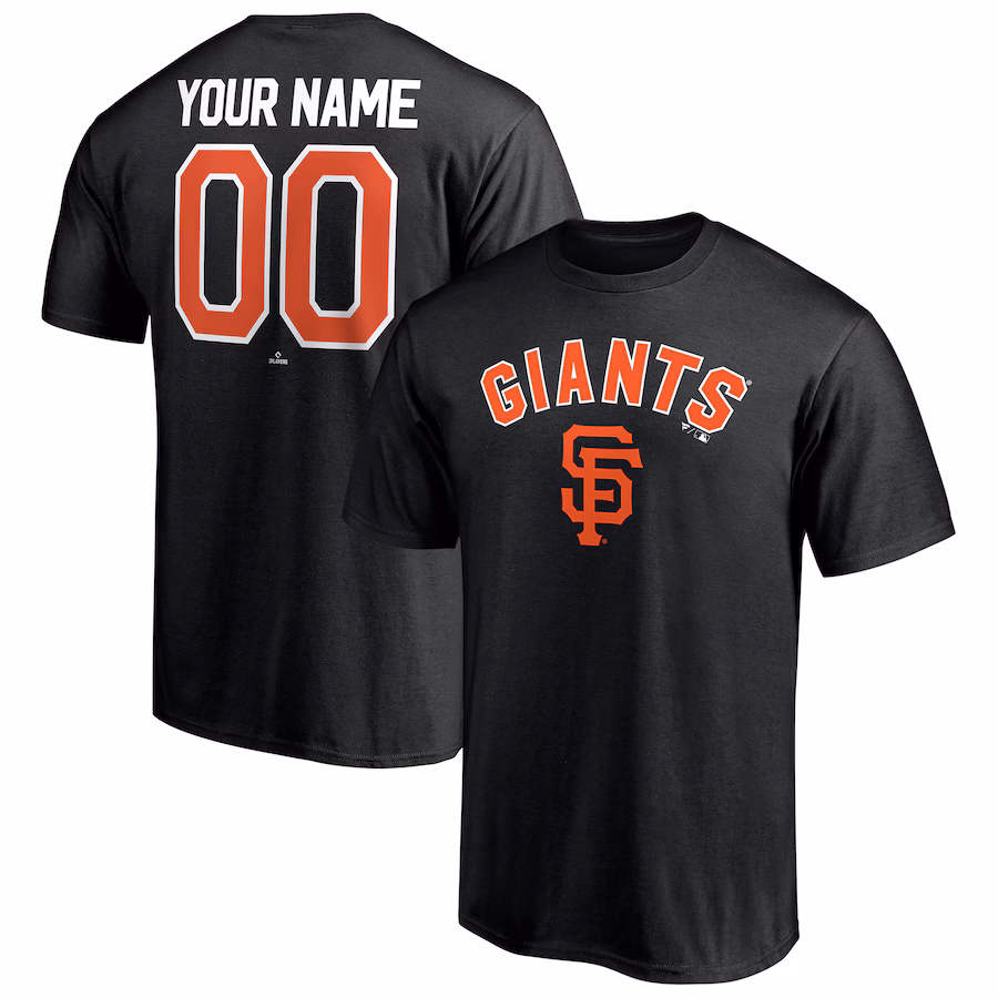 Men's San Francisco Giants Black Personalized Team Winning Streak Name & Number T-Shirt