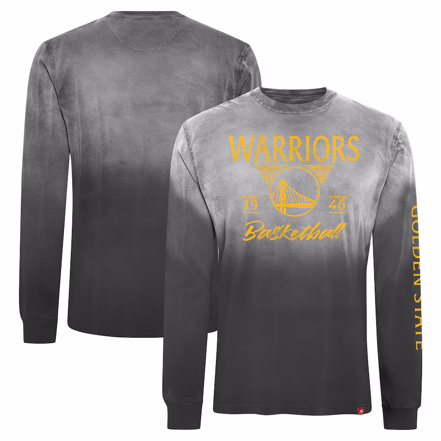 Unisex Golden State Warriors Sportiqe Black Mohave Sun-Dipped Long Sleeve T-Shirt