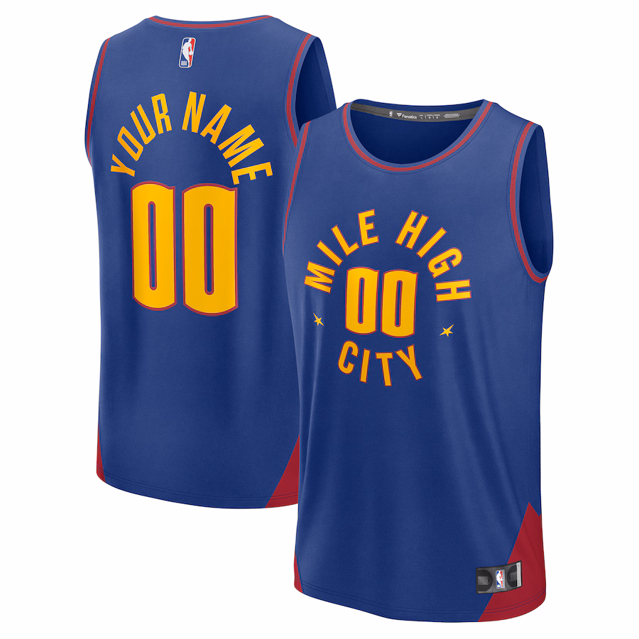 Men's Denver Nuggets Fanatics Blue Fast Break Custom Jersey - Statement Edition