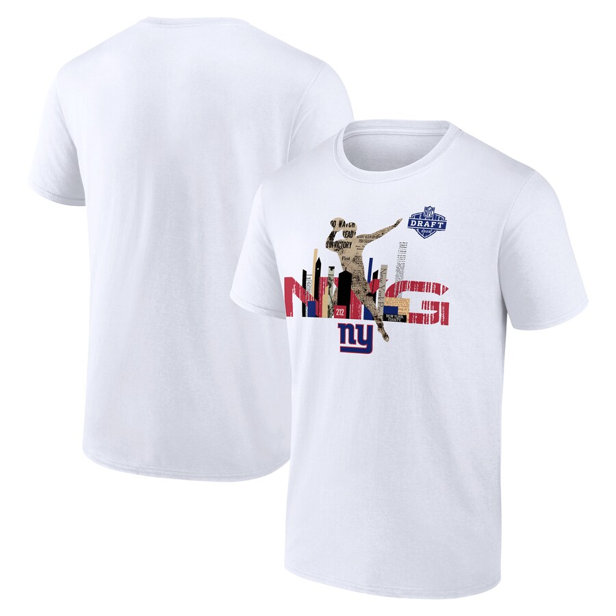 Men's New York Giants White 2025 NFL Draft T-Shirt