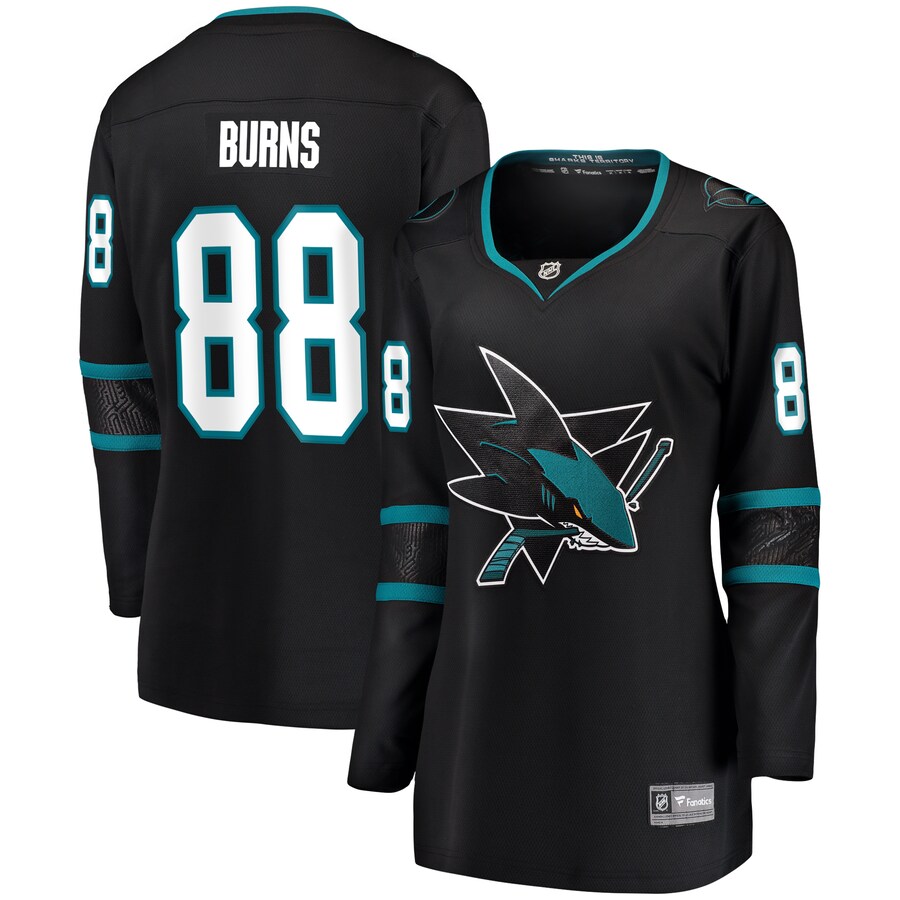 Women's San Jose Sharks Brent Burns Fanatics Branded Black Alternate Breakaway Player Jersey