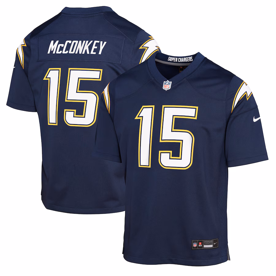 Youth Los Angeles Chargers Ladd McConkey Nike Navy Alternate Super Chargers Game Player Jersey