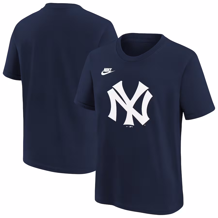 Youth New York Yankees Nike Navy Cooperstown Collection Team Logo T-Shirt