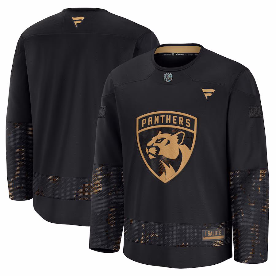 Men's Florida Panthers Fanatics Black 2024 Military Appreciation Practice Jersey