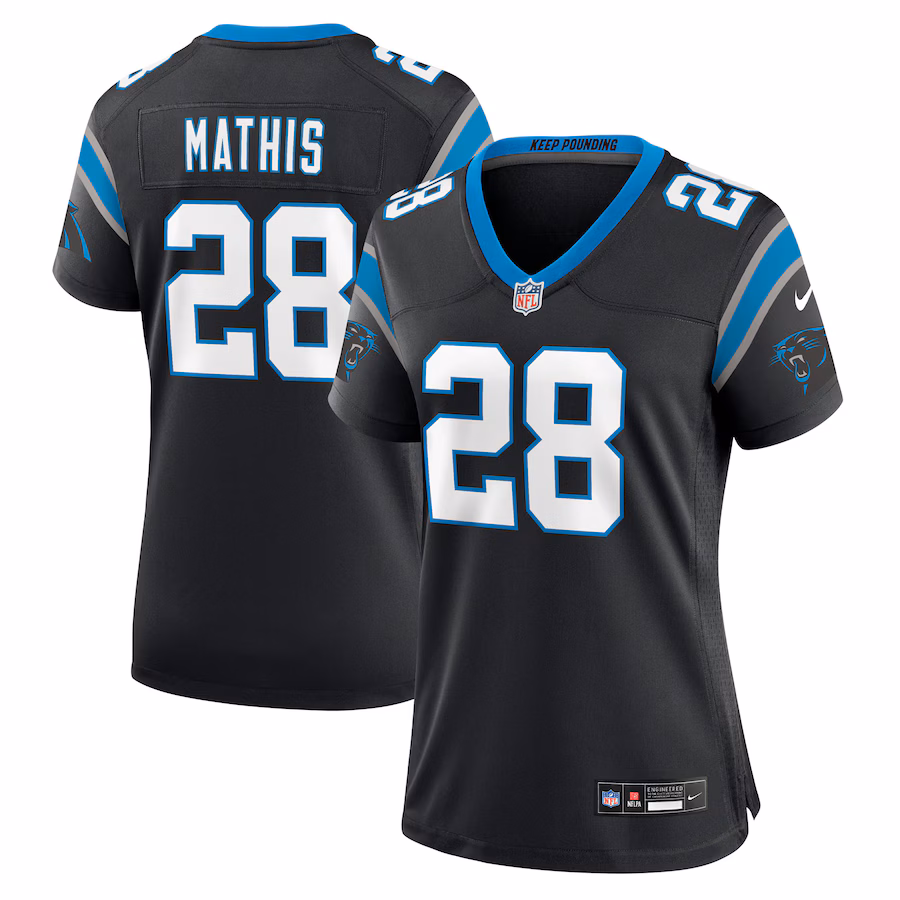 Women's Carolina Panthers Damarri Mathis Nike Black Team Game Jersey