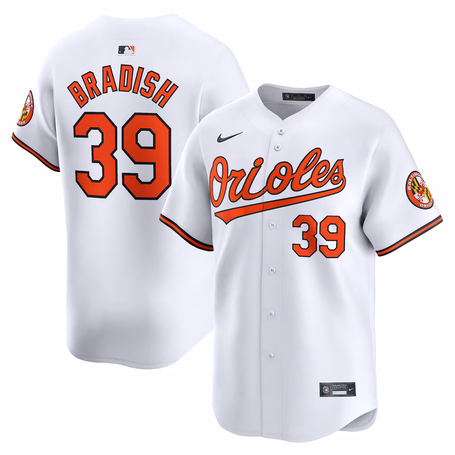 Men's Baltimore Orioles Kyle Bradish Nike White Home Limited Player Jersey