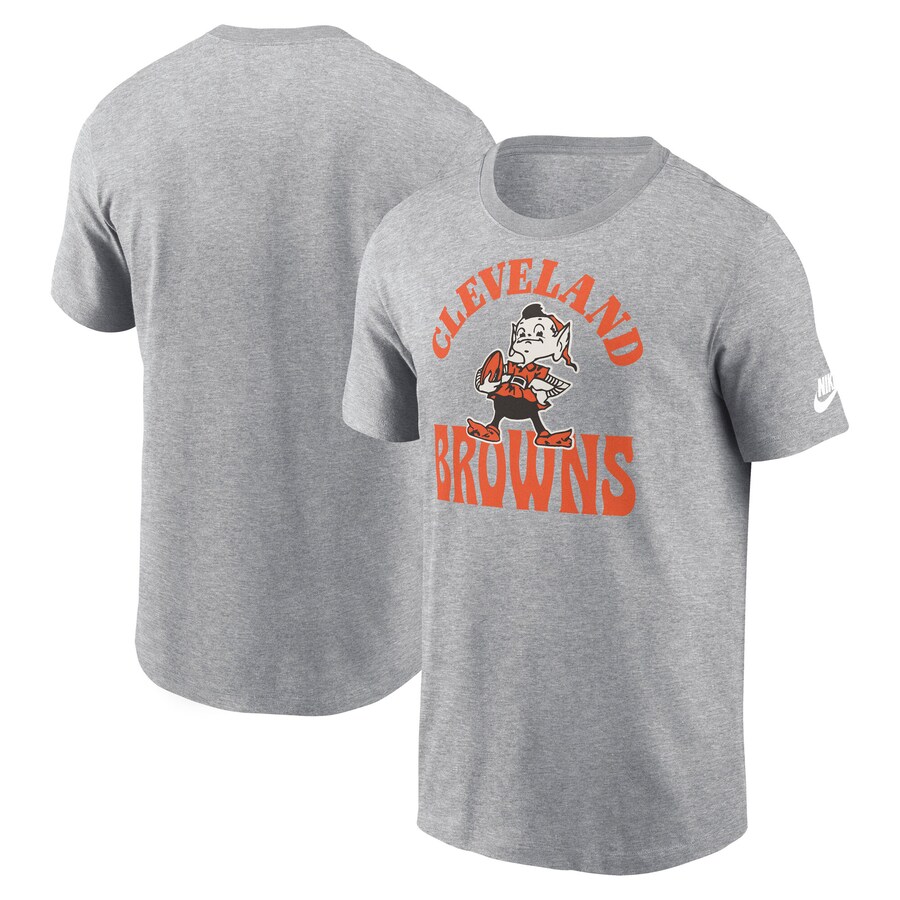 Men's Cleveland Browns Nike Heather Gray Rewind Groove Essential T-Shirt