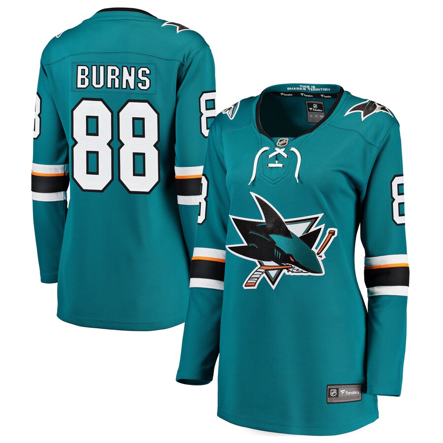 Women's San Jose Sharks Brent Burns Fanatics Branded Teal Home Breakaway Player Jersey