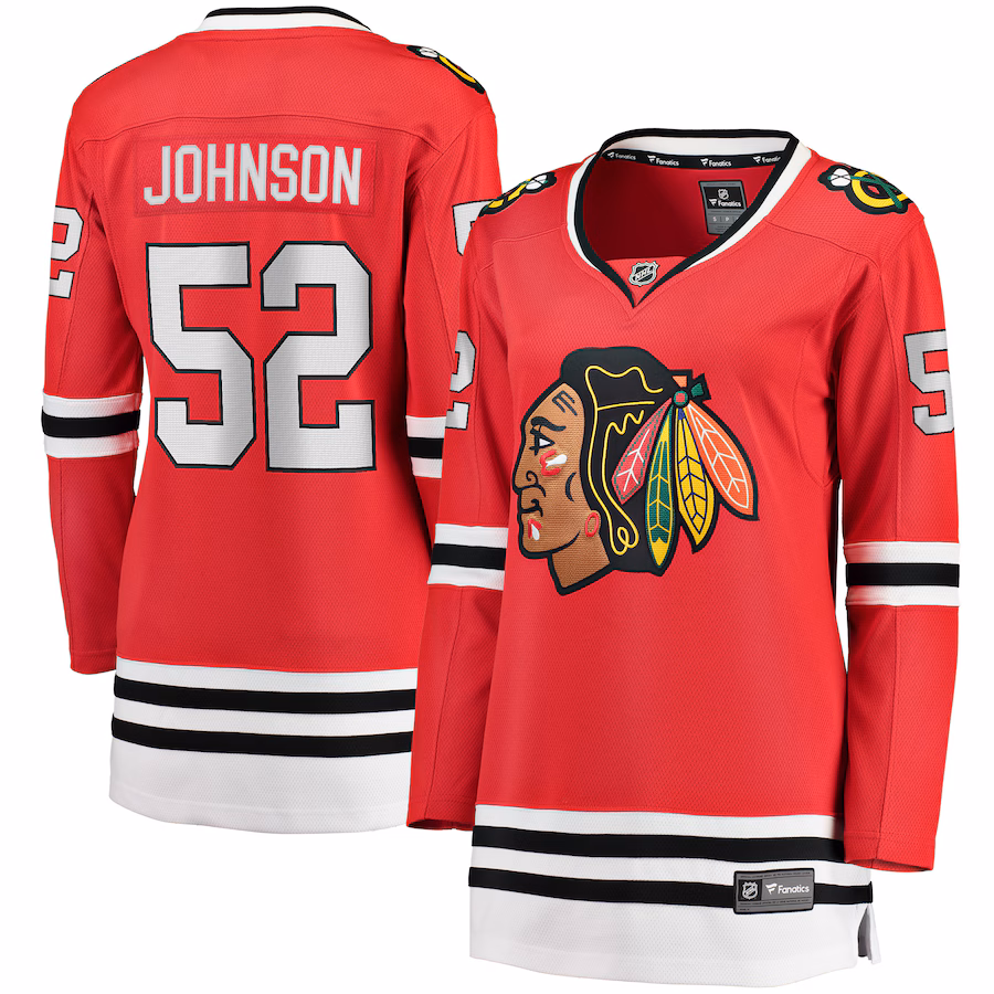 Women's Chicago Blackhawks Reese Johnson Fanatics Red Home Breakaway Player Jersey