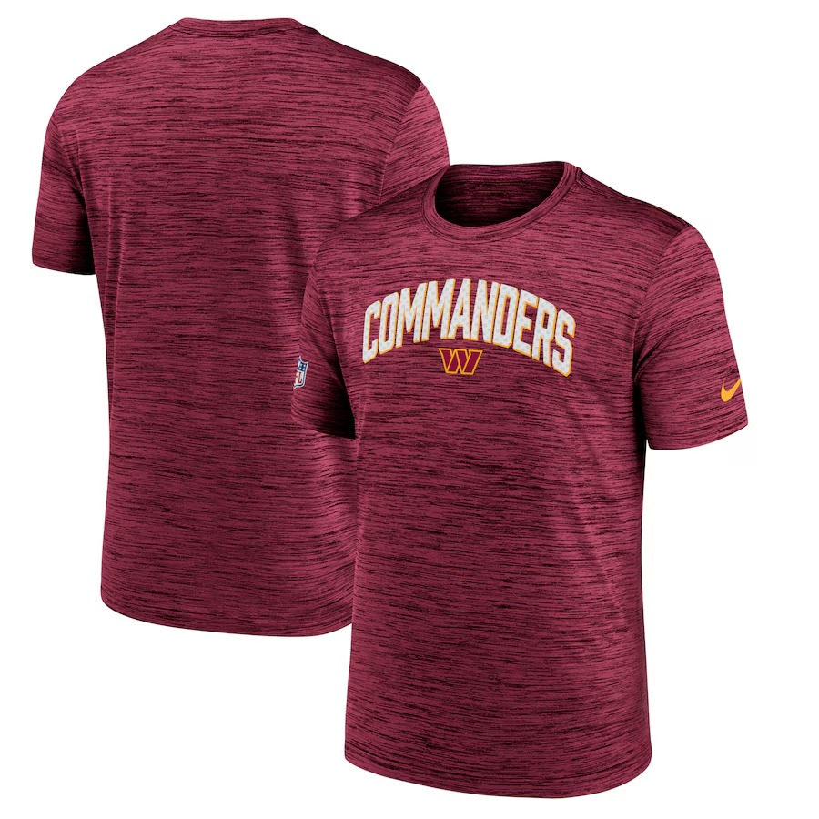 Men's Washington Commanders Nike Burgundy Sideline Velocity Athletic Stack Performance T-Shirt