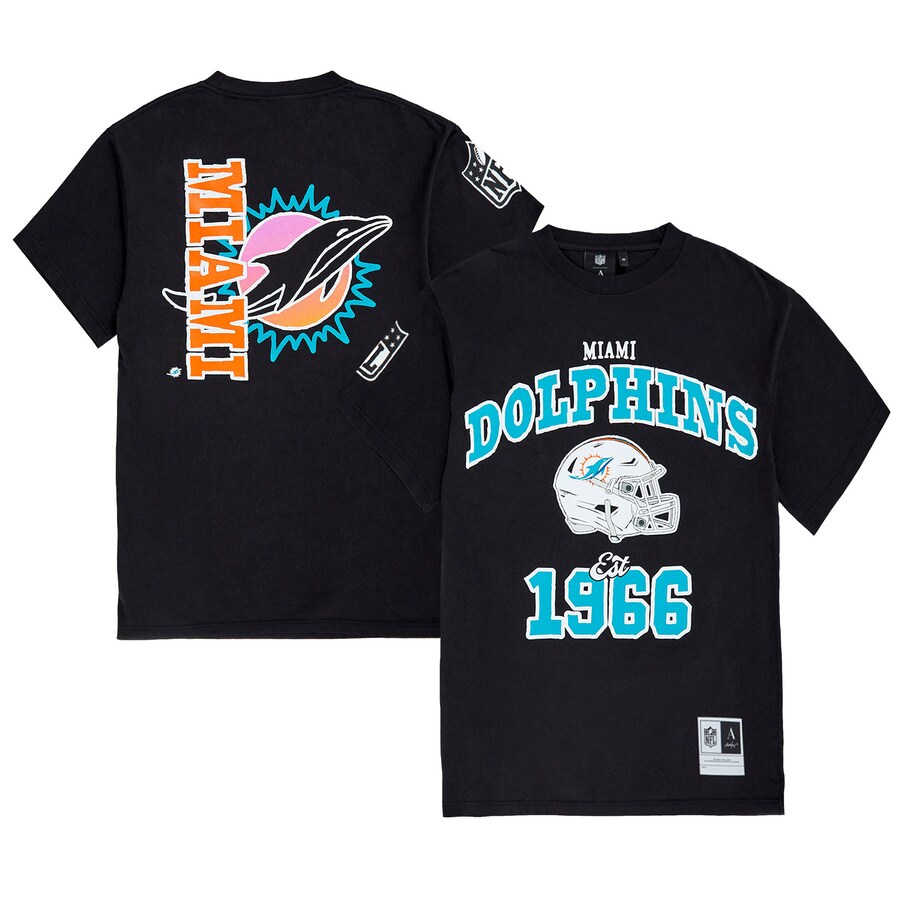 Unisex Miami Dolphins x Aleali May Black T-Shirt