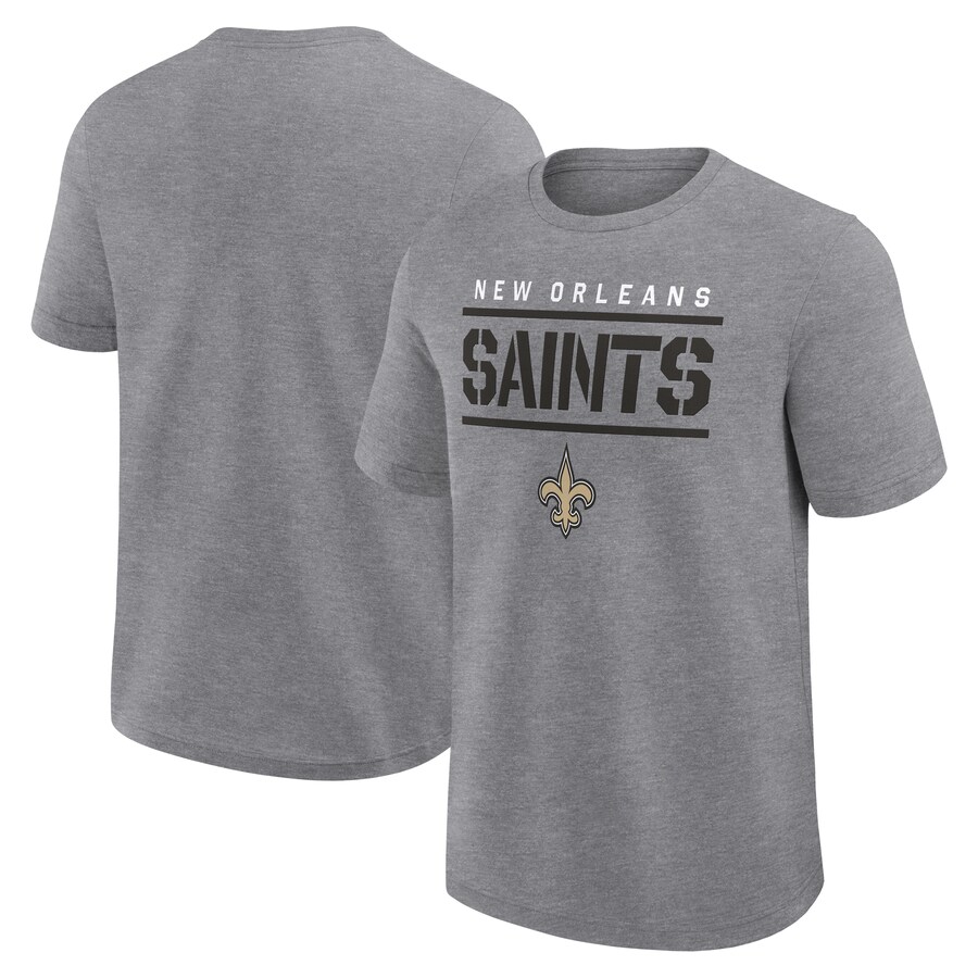 Men's New Orleans Saints Fanatics Heather Gray Big & Tall Top Notch T-Shirt