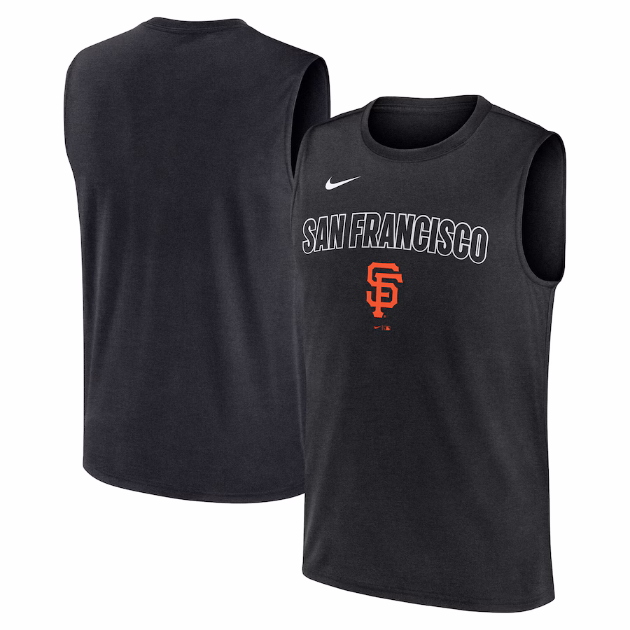 Men's San Francisco Giants Nike Black Knockout Performance Muscle Tank Top