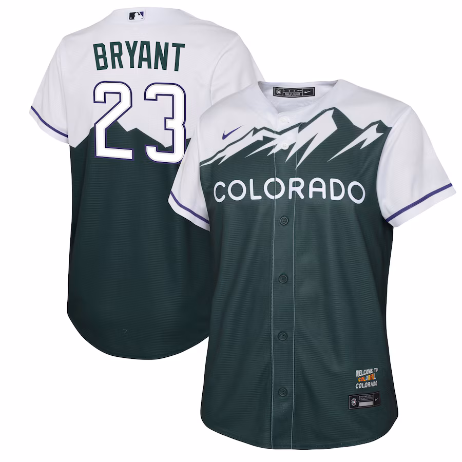 Youth Colorado Rockies Kris Bryant Nike Green City Connect Replica Player Jersey