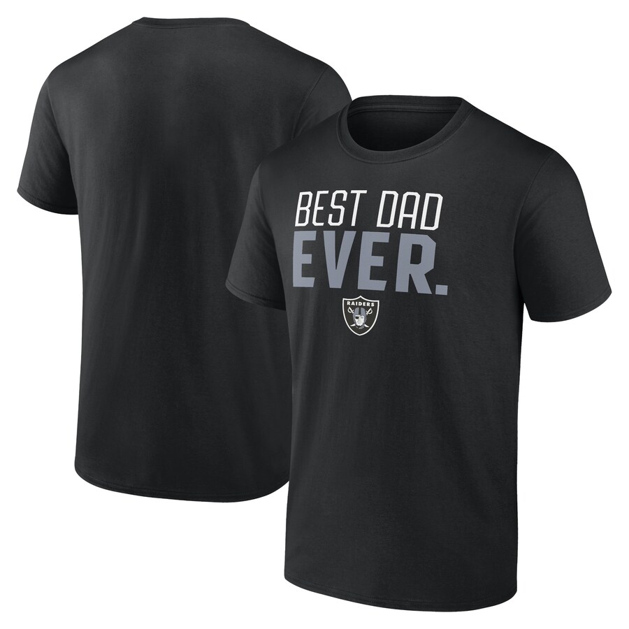 Men's Las Vegas Raiders Black Best Dad Ever Team T-Shirt